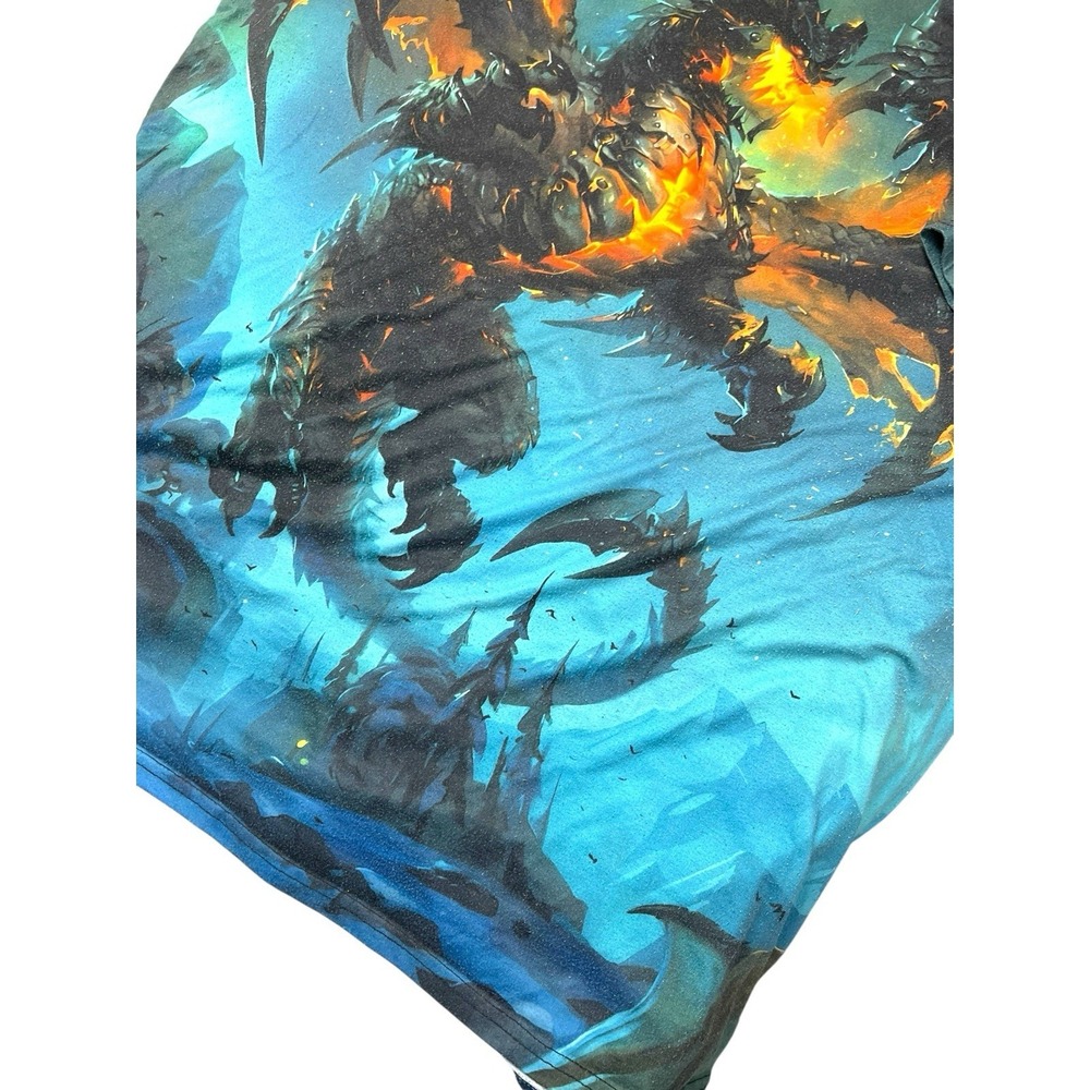 6XL Lava Dragon Graphic T-Shirt Fantasy Fire Monster Big & Tall All Over Print - Picture 4 of 6